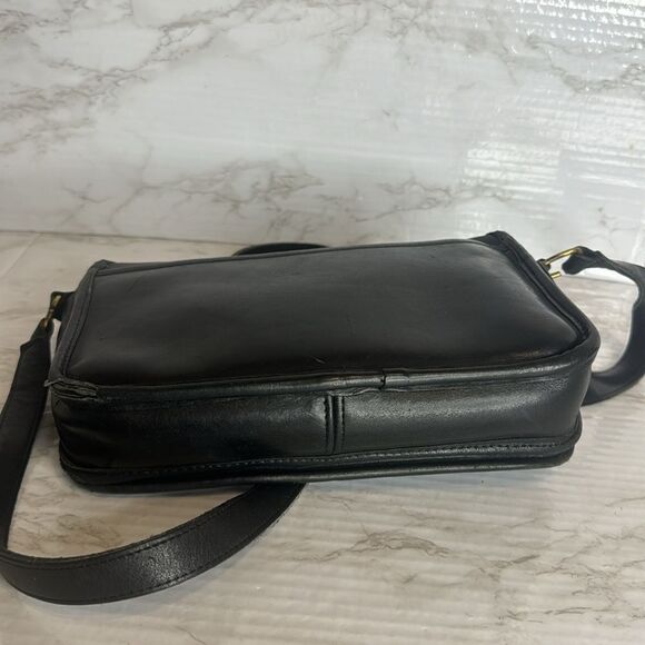 Coach Vintage 90's Black Cowhide Leather Shoulder Purse Front Flap Turnlock - Picture 9 of 14